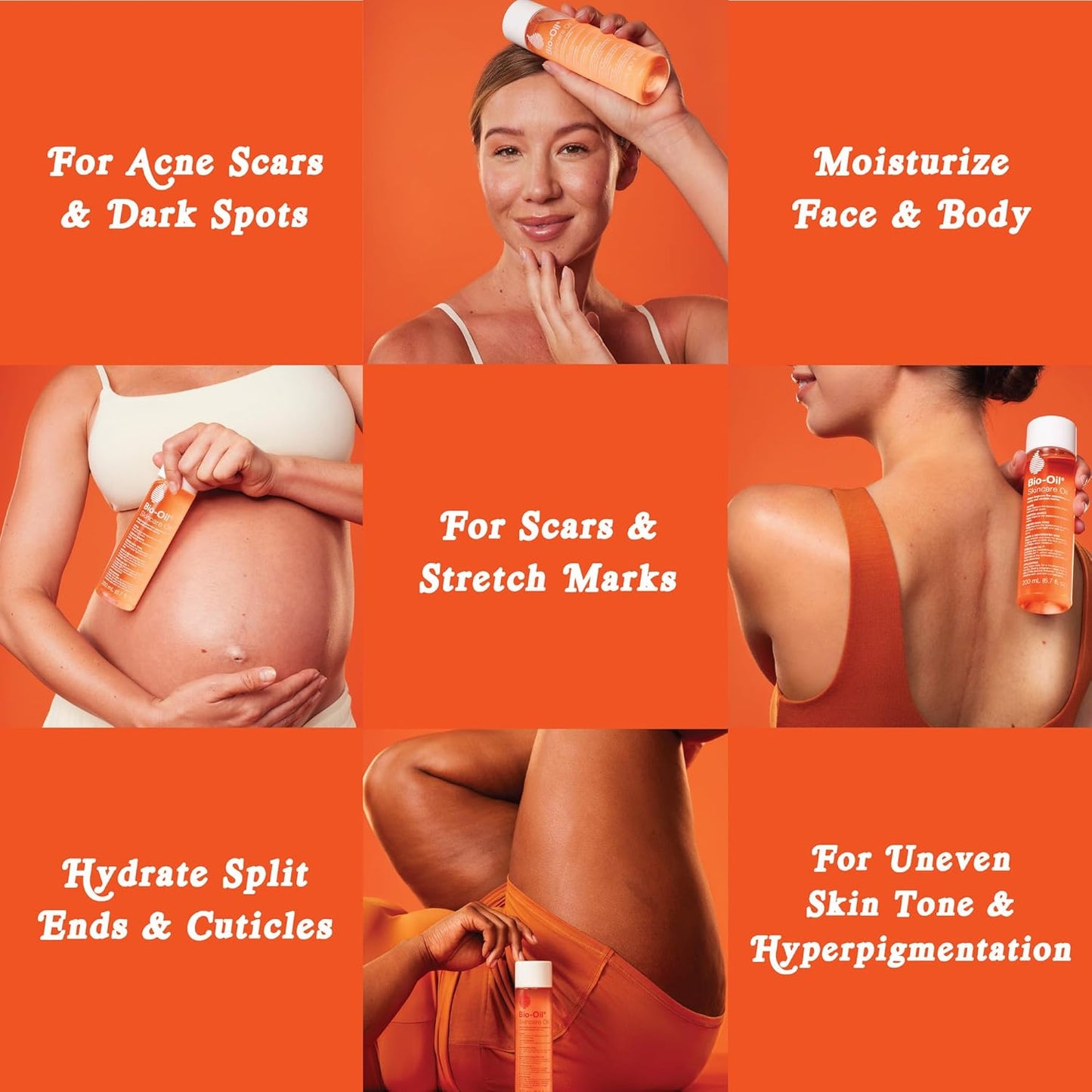 Bio-Oil Skincare Body Oil Serum, Face and Body Moisturizer with Vitamin E & A, for Scars
