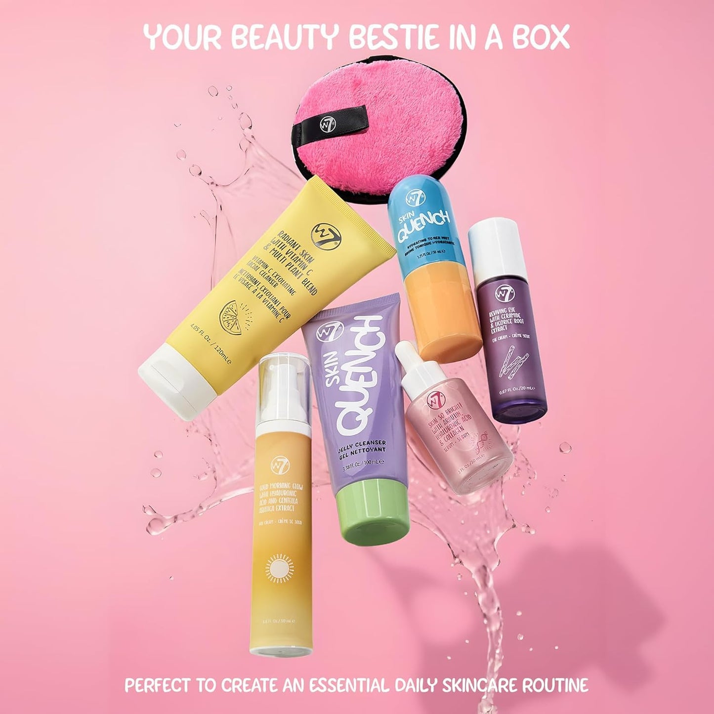 W7 Beauty Blast Skincare Secrets Set - Complete Full Size Skincare Routine