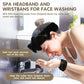 WSYUB Spa Headband and Wristbands for Face Washing, Black and Pink,6pcs