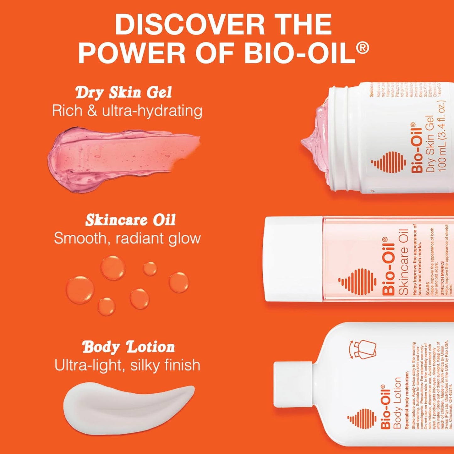 Bio-Oil Skincare Body Oil Serum, Face and Body Moisturizer with Vitamin E & A, for Scars