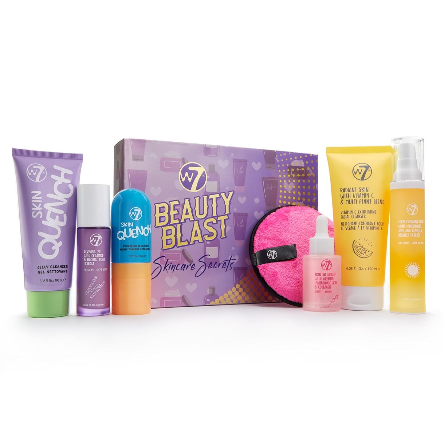 W7 Beauty Blast Skincare Secrets Set - Complete Full Size Skincare Routine