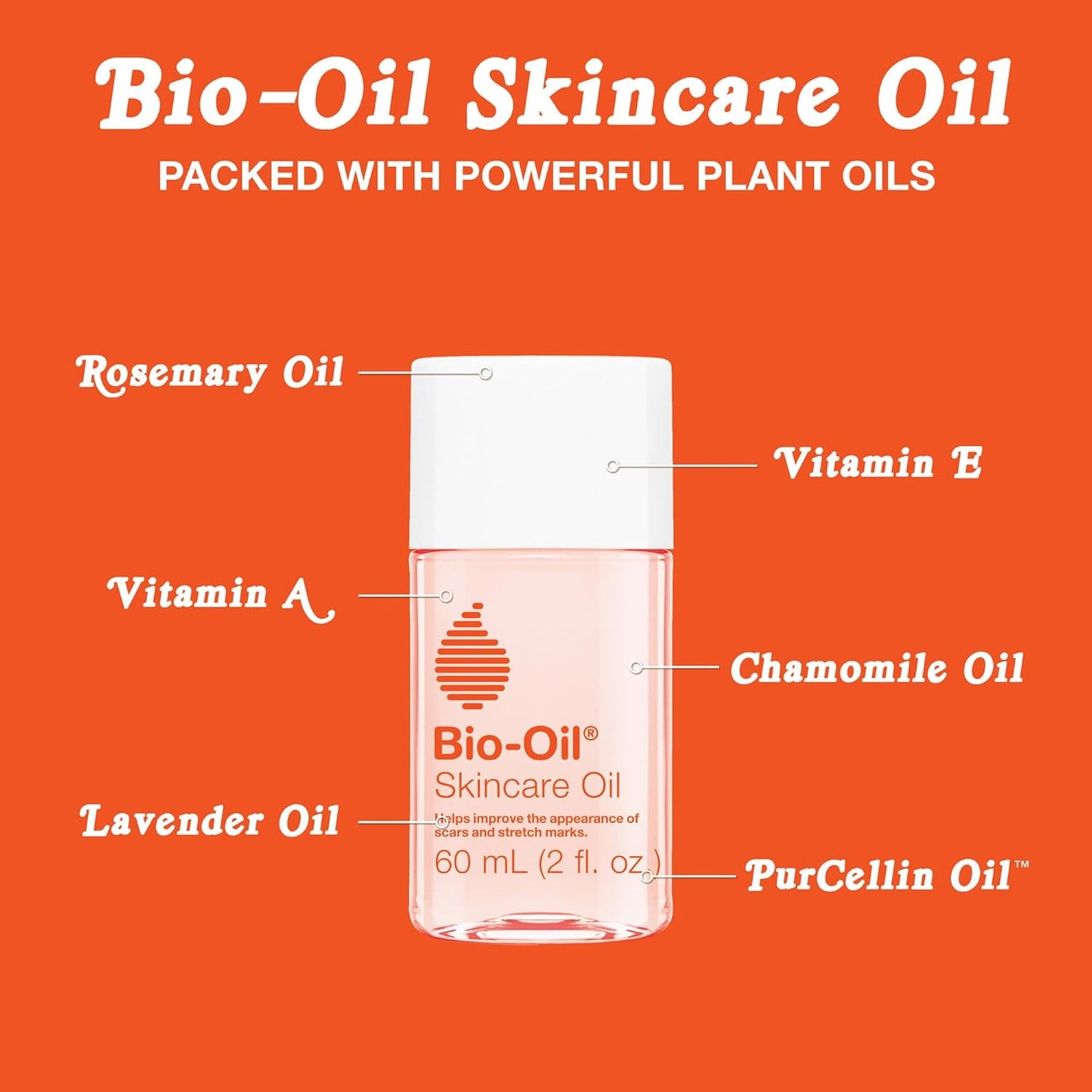 Bio-Oil Skincare Body Oil Serum, Face and Body Moisturizer with Vitamin E & A, for Scars