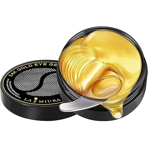 24K Gold Under Eye Patches - 60 Pack for Puffy Eyes