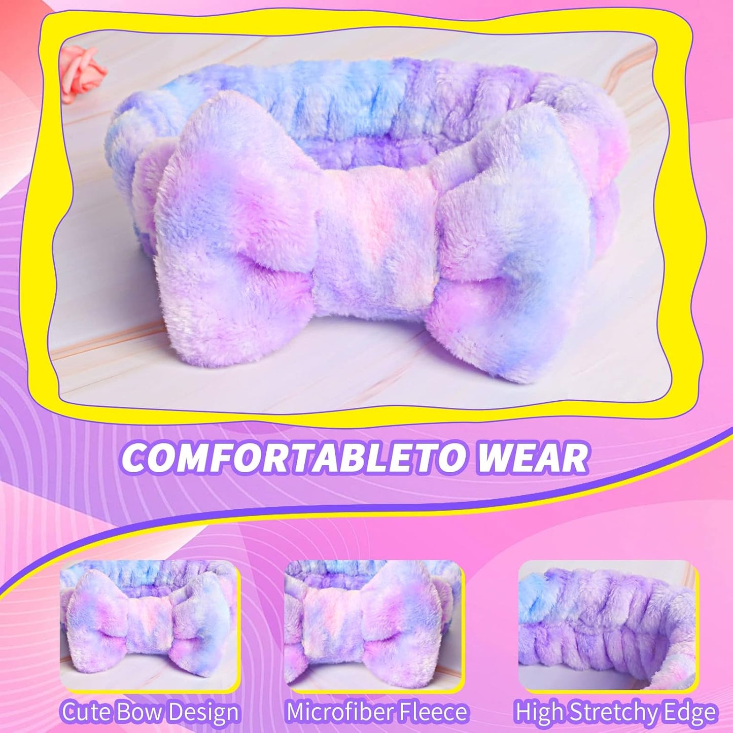 WSYUB Spa Headband and Wristbands for Face Washing, Party Supplies