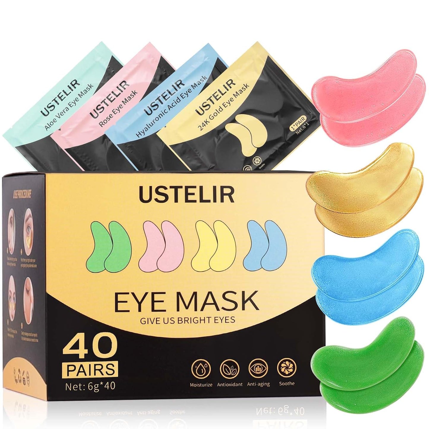 Under Eye Patches, 40 Pairs Eye Mask for Dark Circles