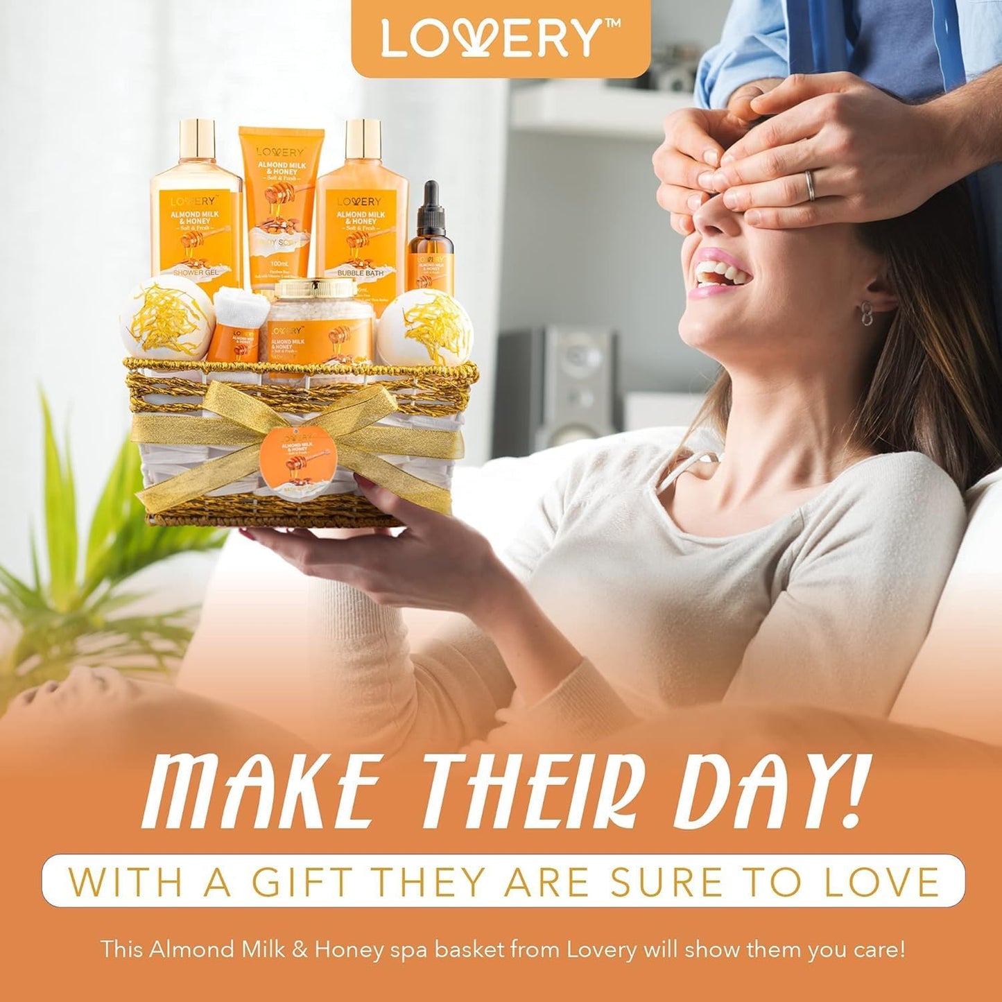 Gifts for Women Gift Basket for Women - 10 Pc Almond Milk & Honey Beauty & Personal Care Set