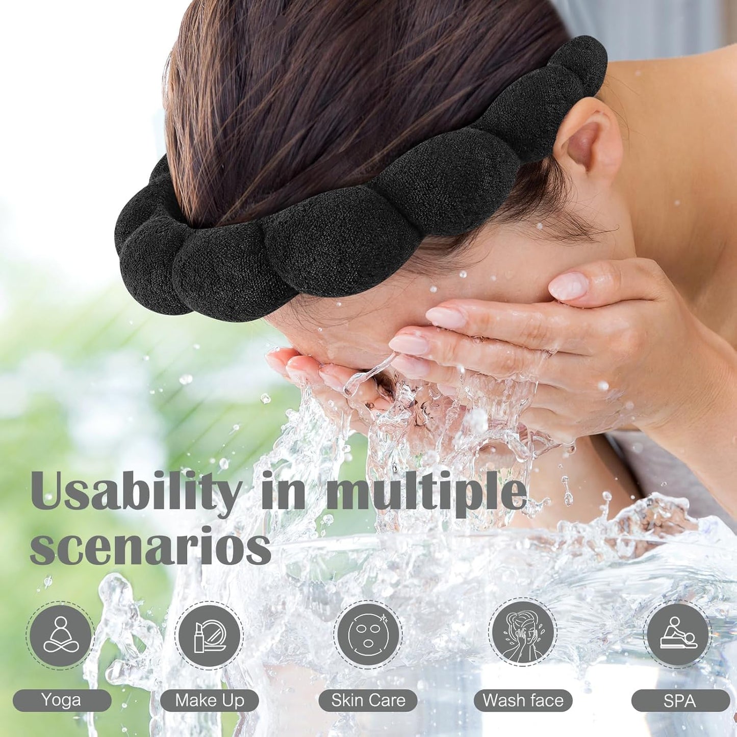 Spa Headbands for Washing Face or Facial, Set of 2