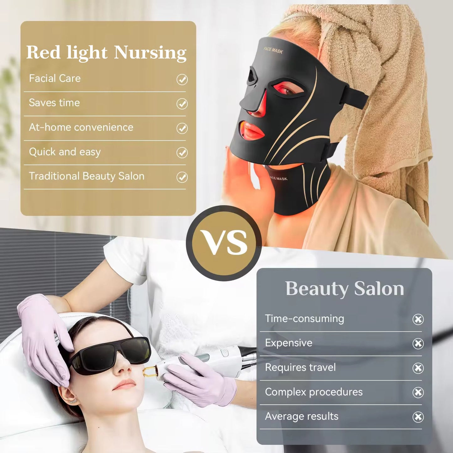 LED Light Therapy Face & Neck Mask