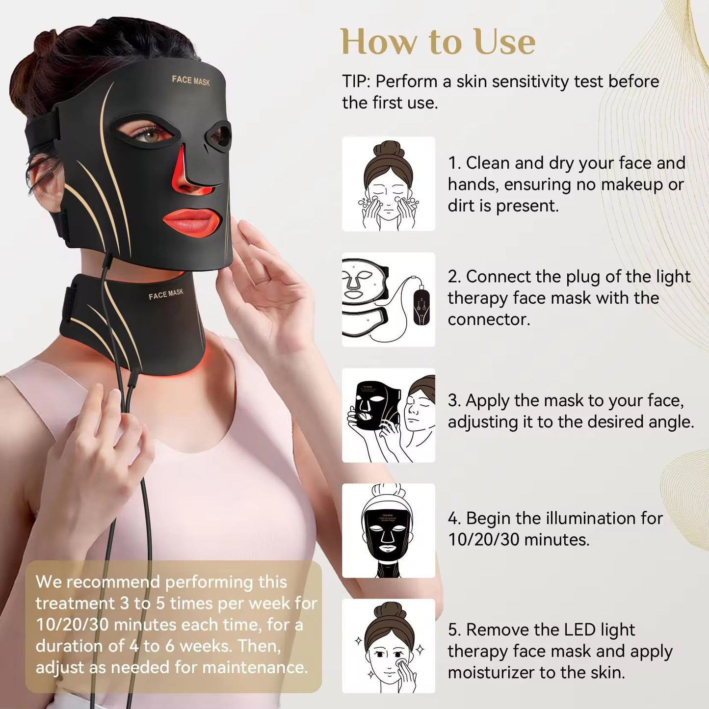 LED Light Therapy Face & Neck Mask